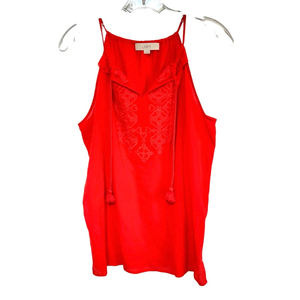 LOFT Red Sleeveless Blouse
